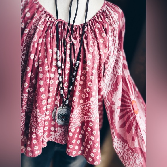 Free People Terra Cotta Peasant Top - Picture 8 of 16